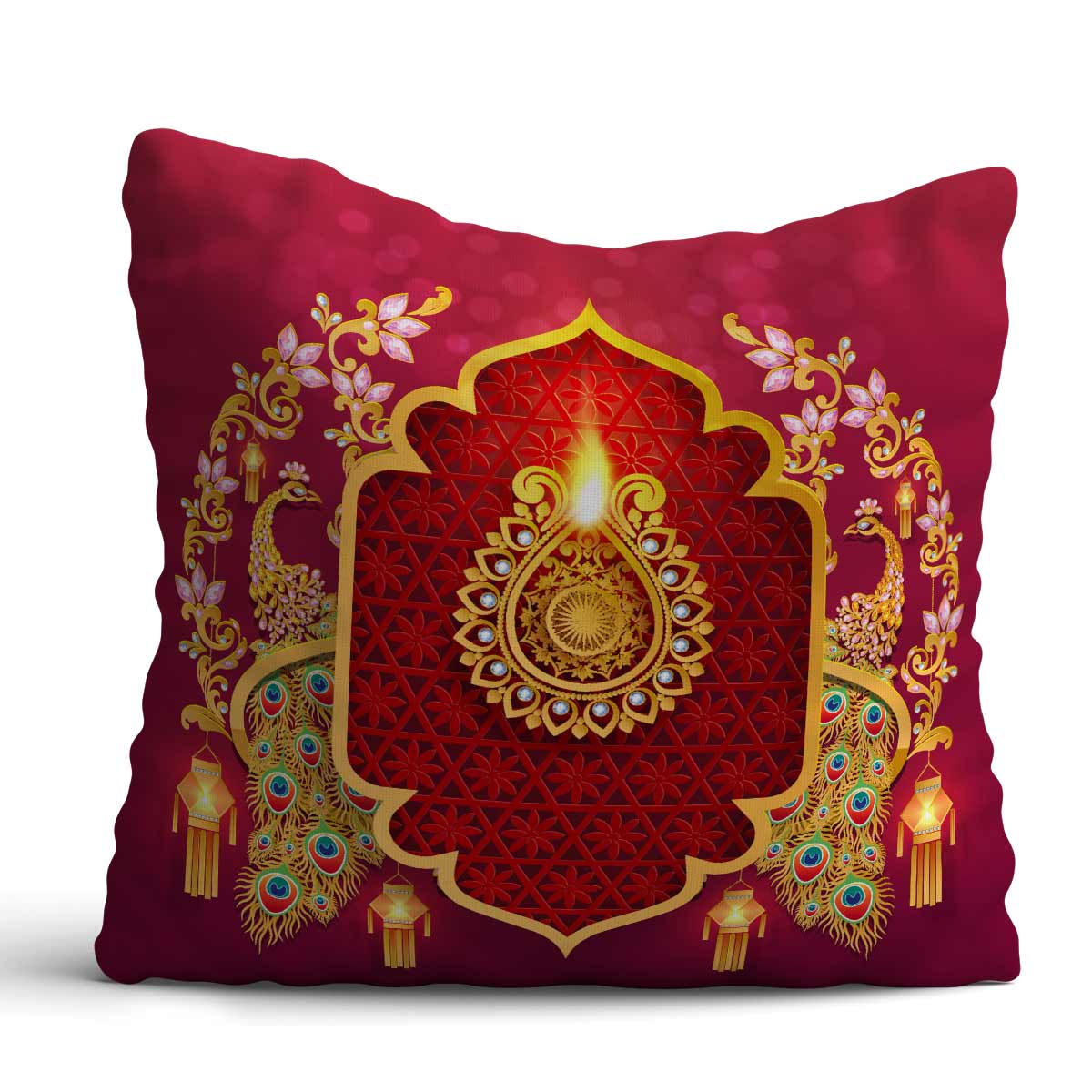Peacock Diwali D‚cor Cushion