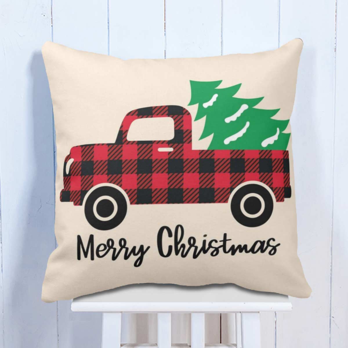 Chiristmas car velvet cushion