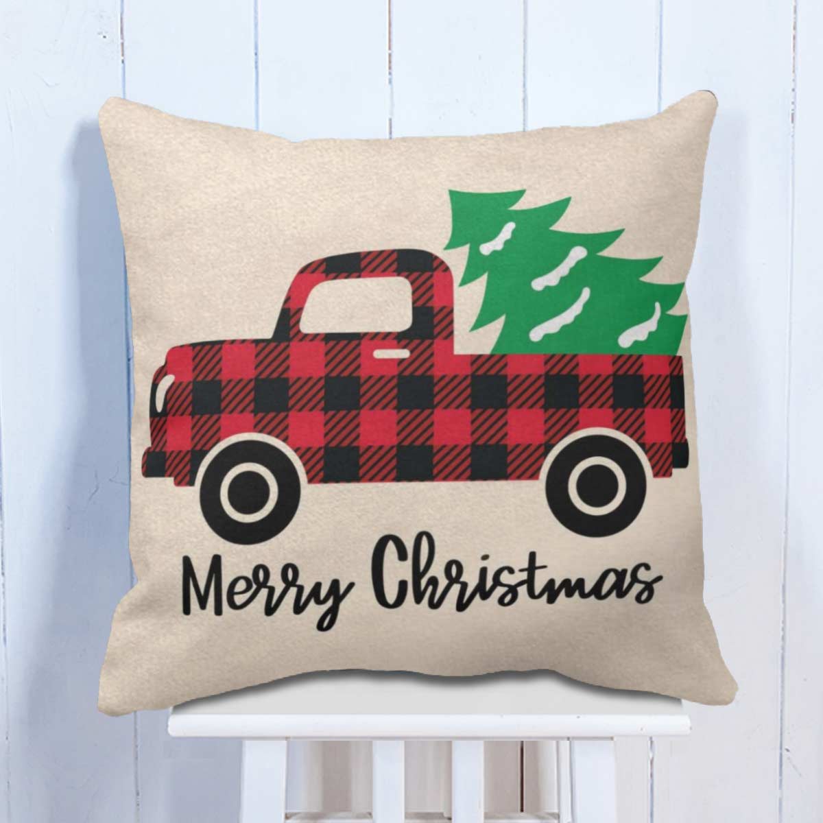 Chiristmas car velvet cushion
