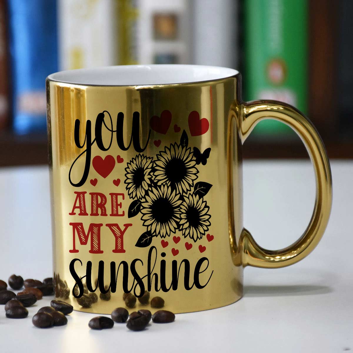 You Are My Sunshine Floral Coffee Mug Gift For Friends, Couple, Bf, Gf