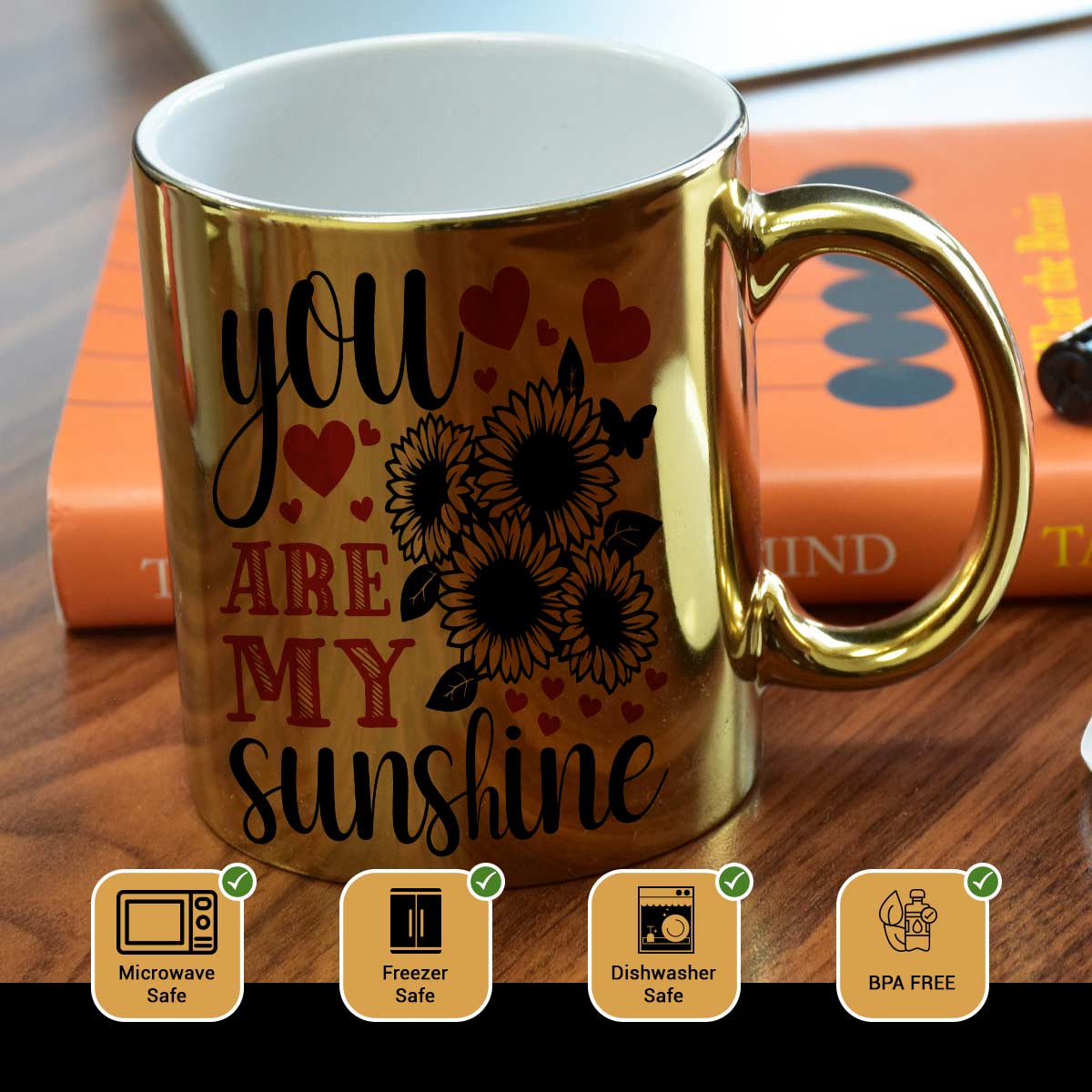 You Are My Sunshine Floral Coffee Mug Gift For Friends, Couple, Bf, Gf
