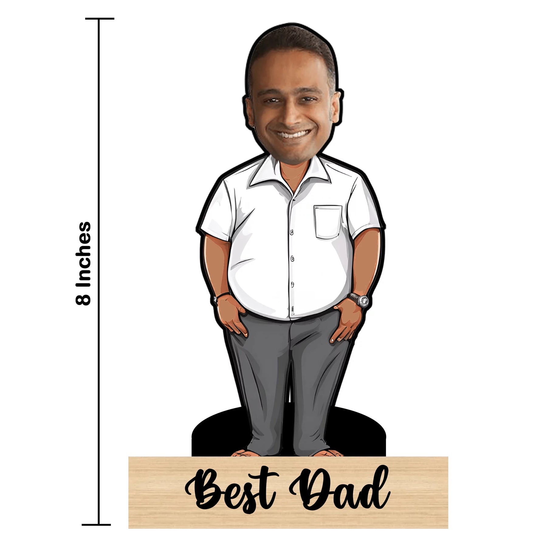 Wooden Personalized Caricature for Dad Customized Gift Idea