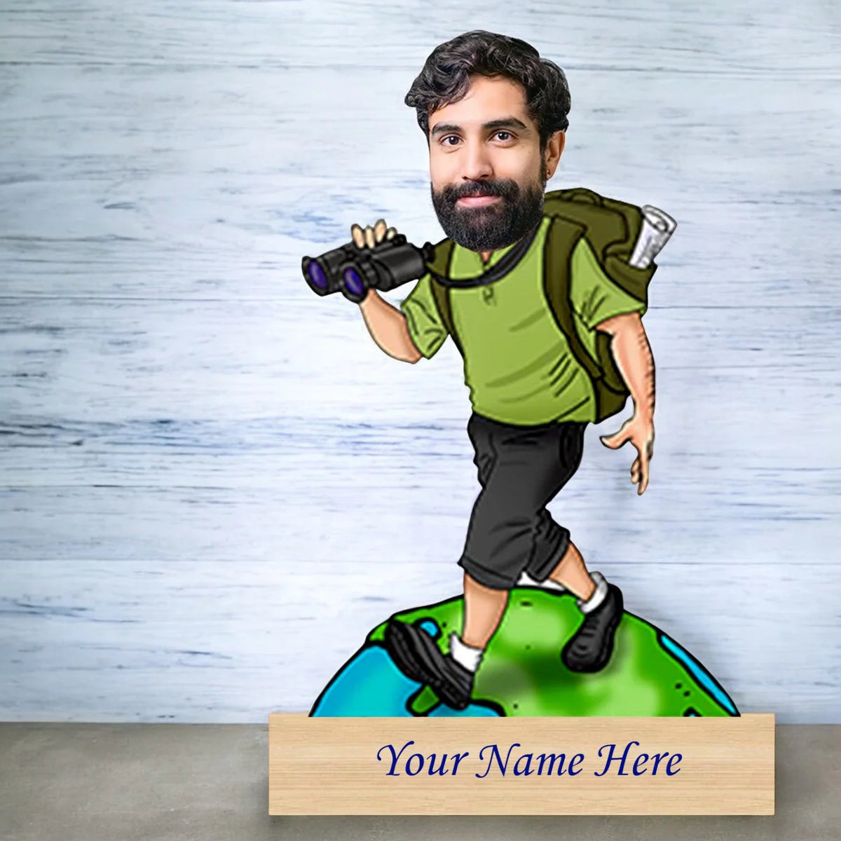 Personalized Caricature For Travel Influencer with Custom Name