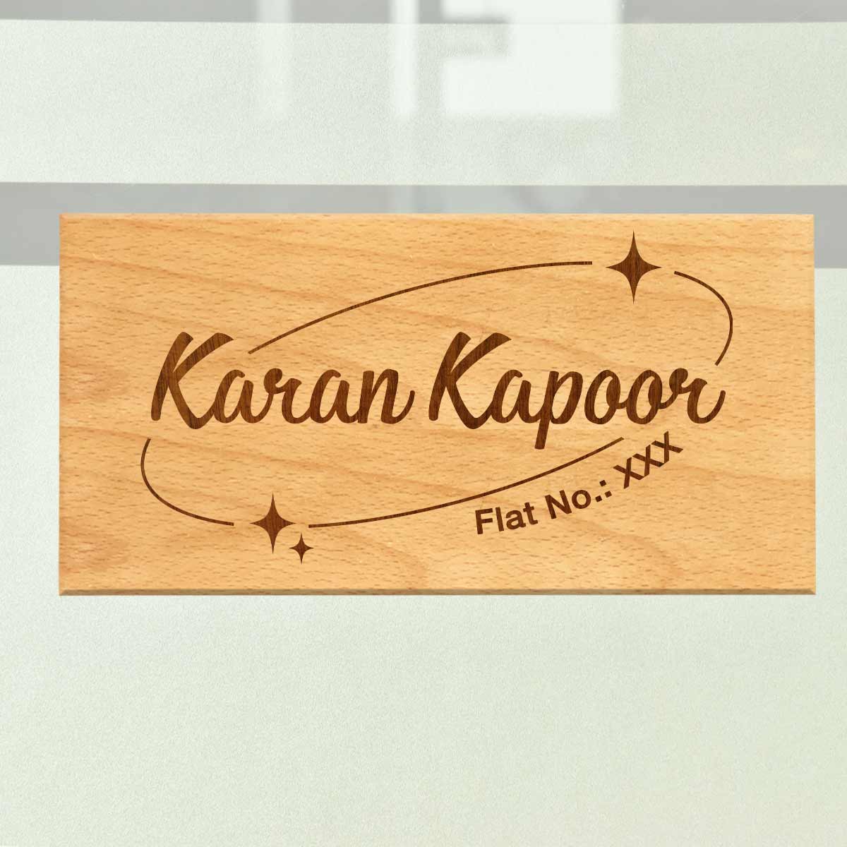 Wooden Engraved Personalised Male Name Plate for Home