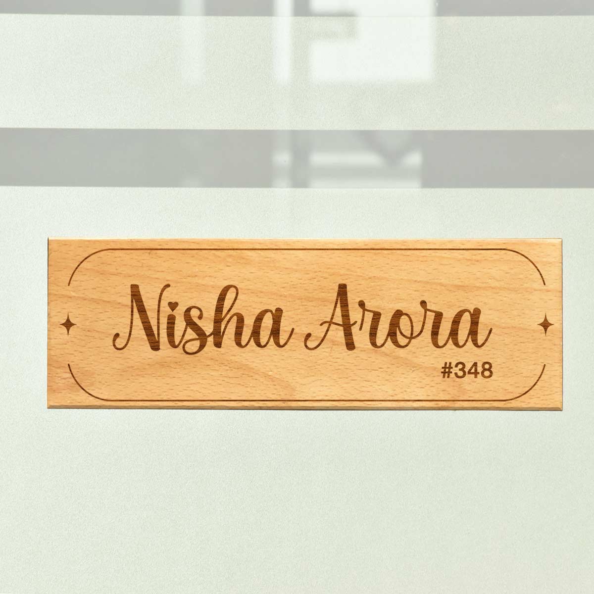Wooden Engraved Custom Name Plate for Home