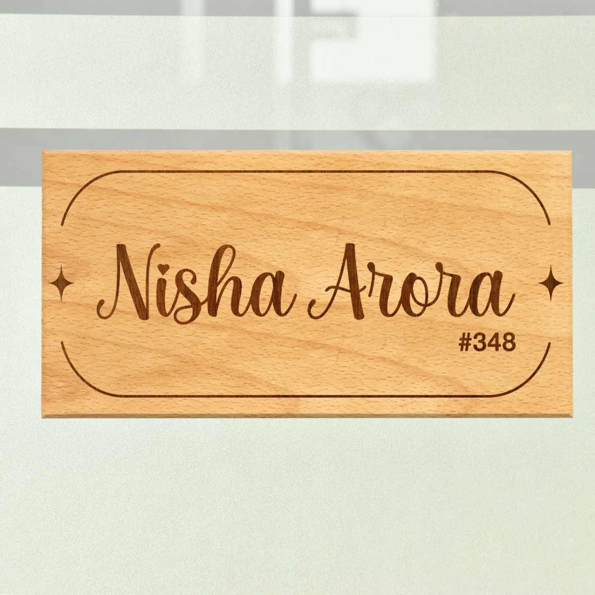 Wooden Engraved Custom Name Plate for Home