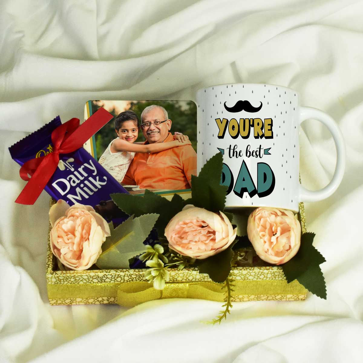 Best Dad Gift Hamper – Mug, Chocolate & Photo Frame Combo