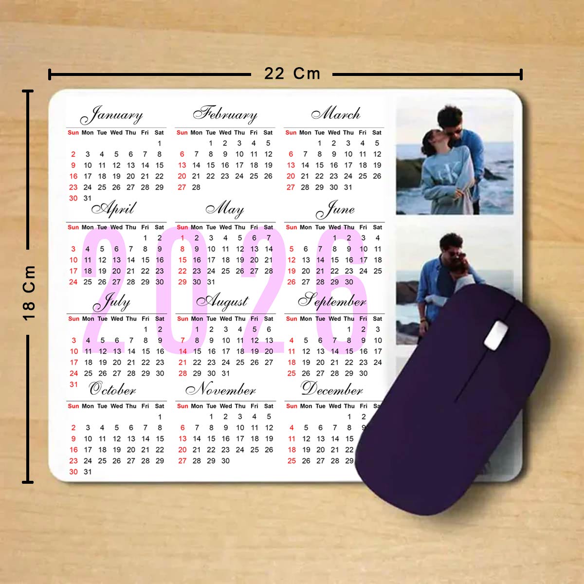 Personalised Photo Calender Mouse Pad