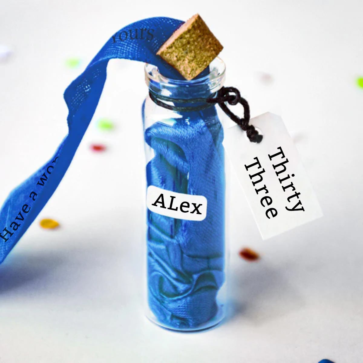Ribbon In A Bottle - Birthday Milestone