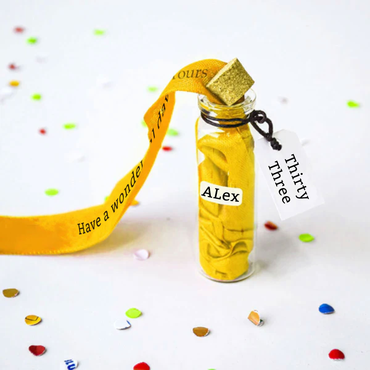 Ribbon In A Bottle - Birthday Milestone