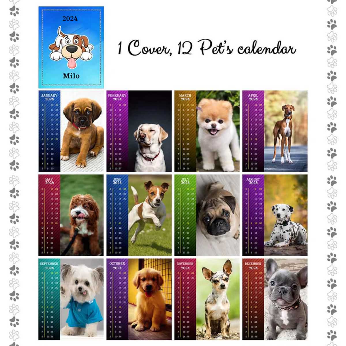 Personalised Dog Easel Calendar