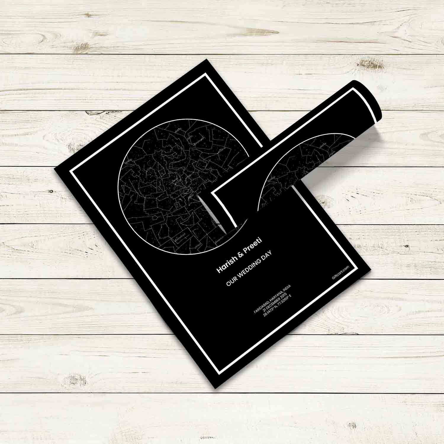 Personalized Sky Star Map For a Special Moment Named Black