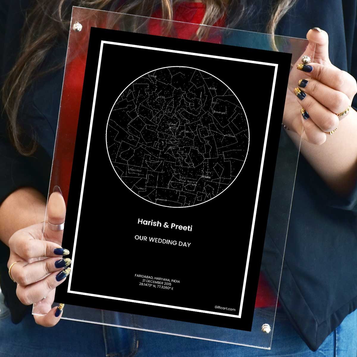 Personalized Sky Star Map For a Special Moment Named Black