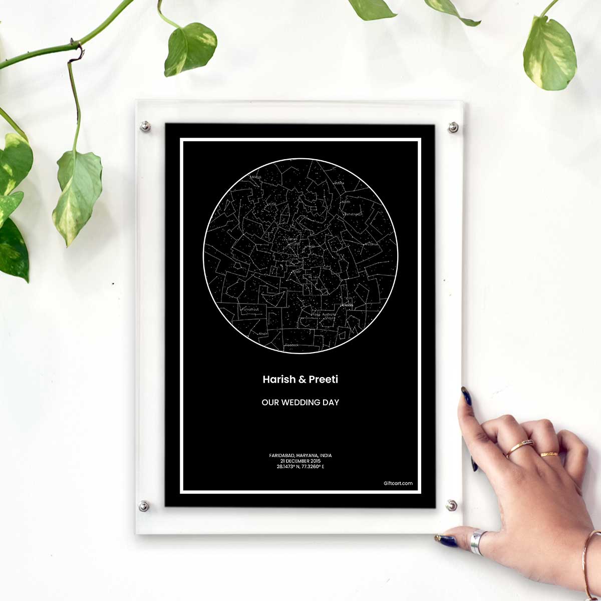 Personalized Sky Star Map For a Special Moment Named Black