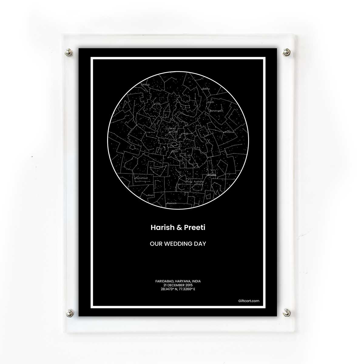 Personalized Sky Star Map For a Special Moment Named Black
