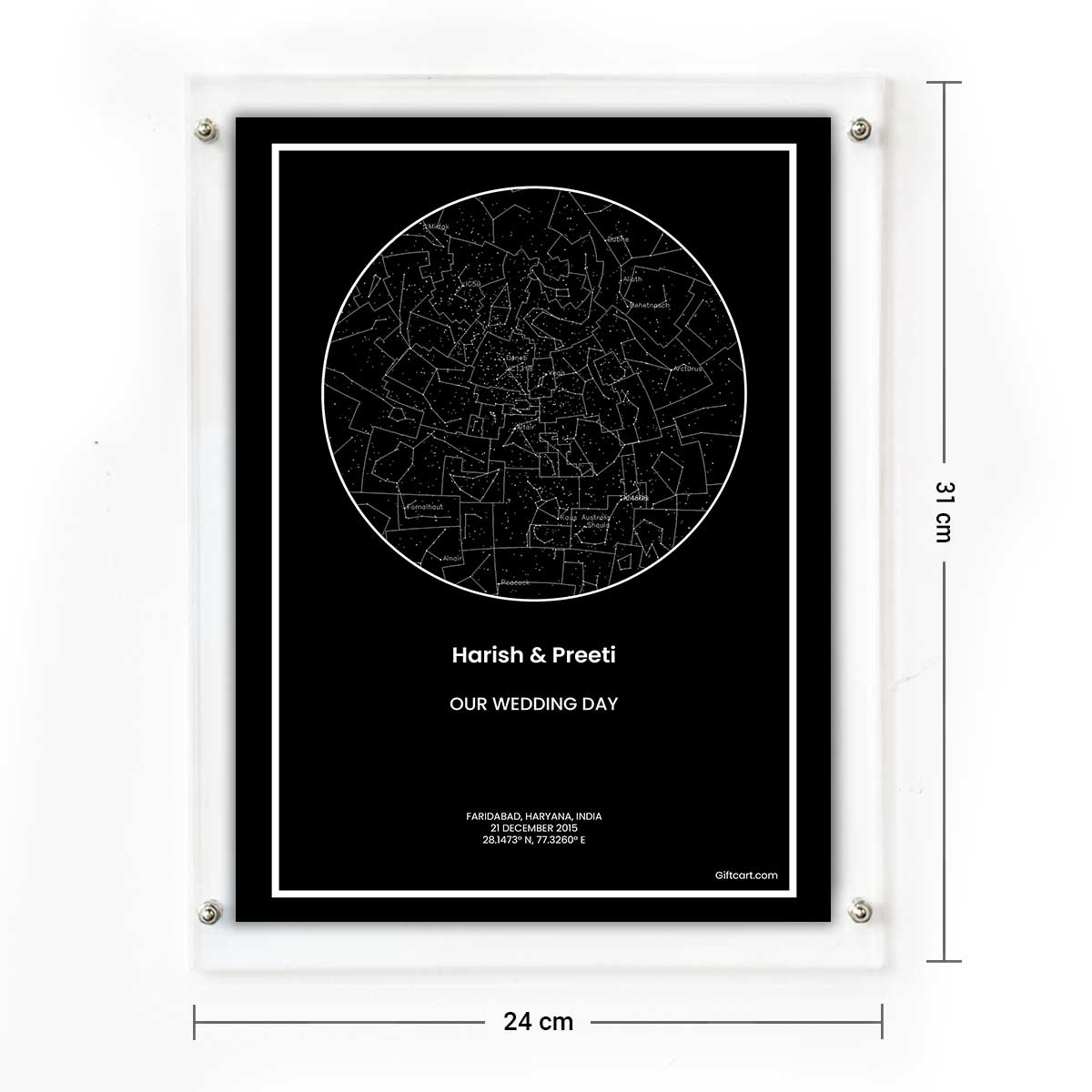 Personalized Sky Star Map For a Special Moment Named Black