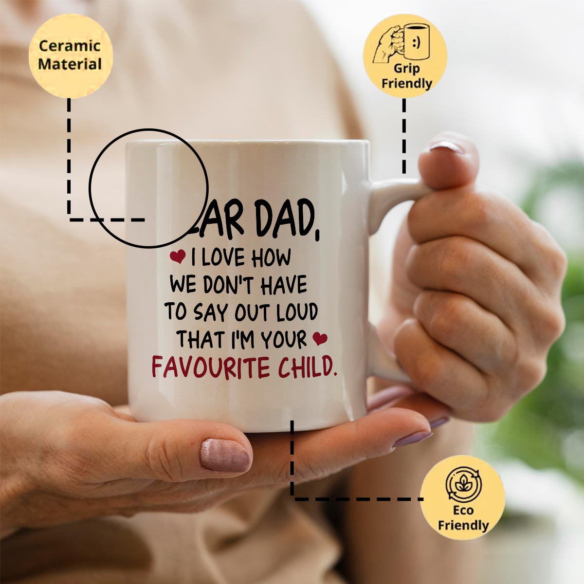 Dad's Favourite Child Coffee Mug Gift For Father 3