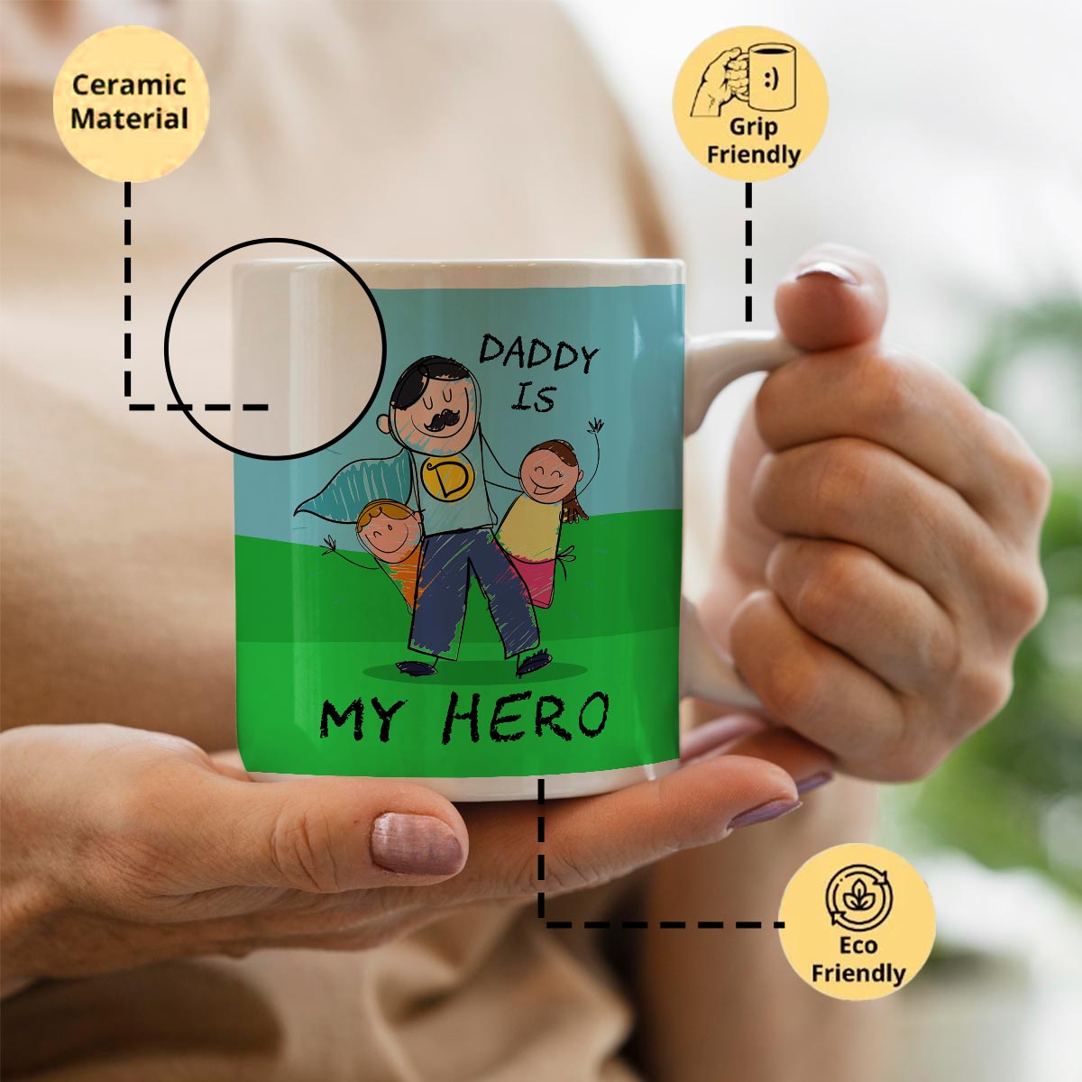 Daddy Is My Hero Coffee Mug Gift For Father's Day 3