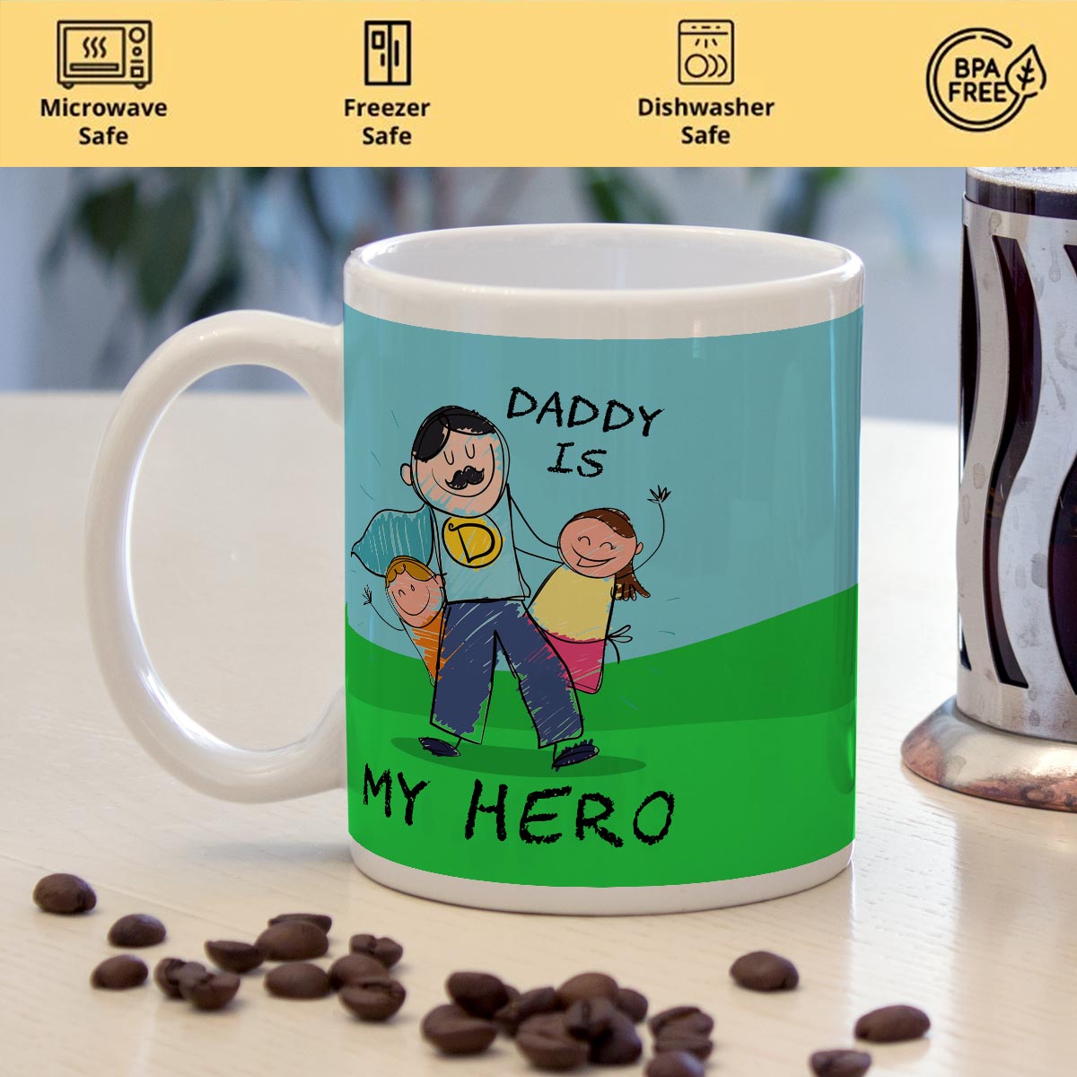 Daddy Is My Hero Coffee Mug Gift For Father's Day 2