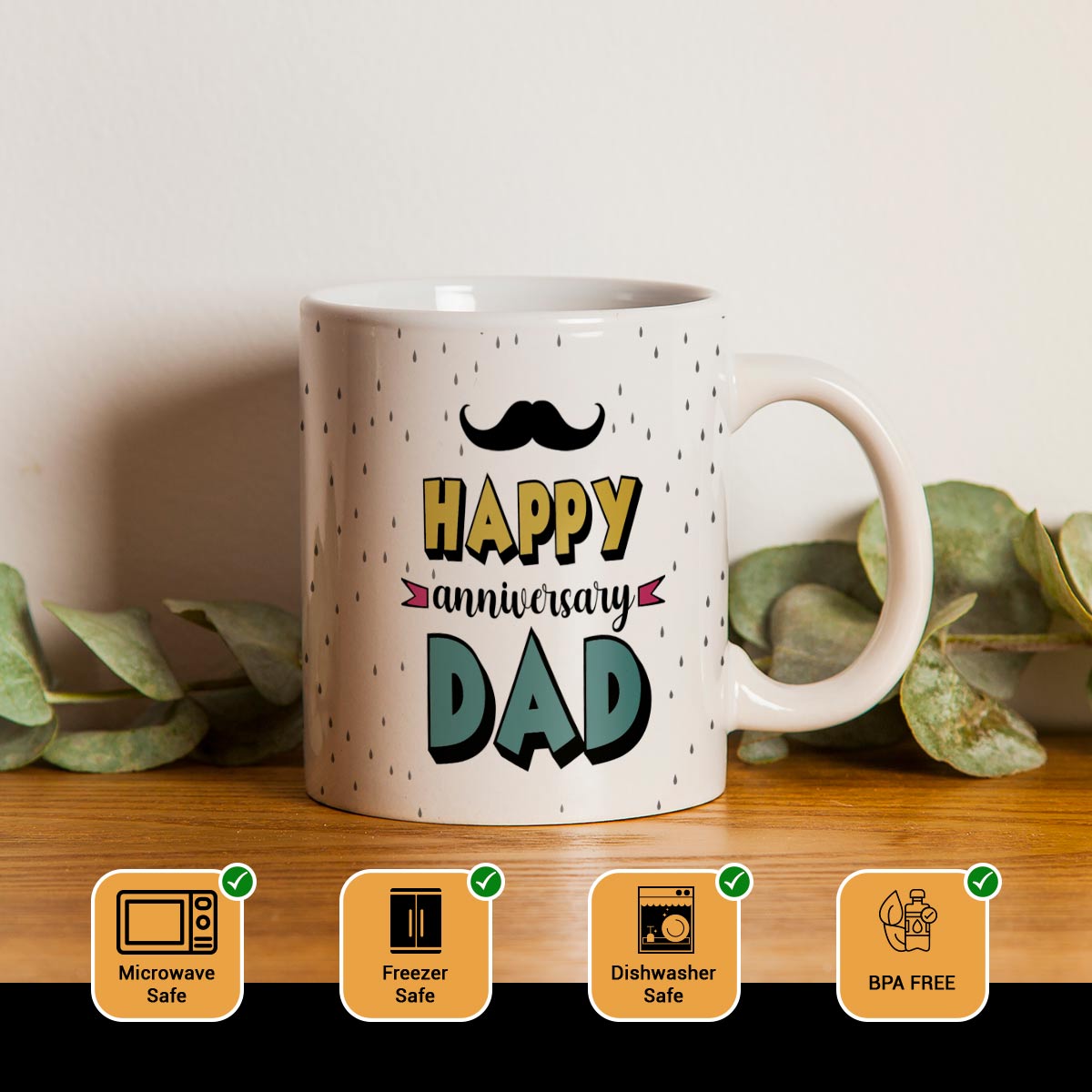 Set of 2 Best Mom & Dad Anniversary Coffee Mugs-3