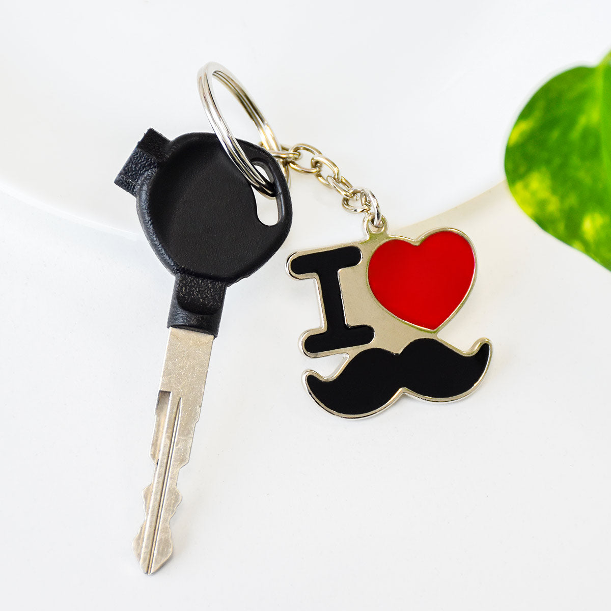 I Heart Moustache Keychain