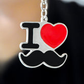 I Heart Moustache Keychain