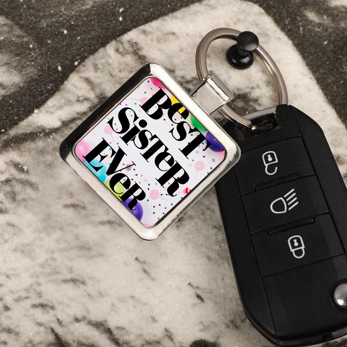 Best Sister Ever Metal Keychain