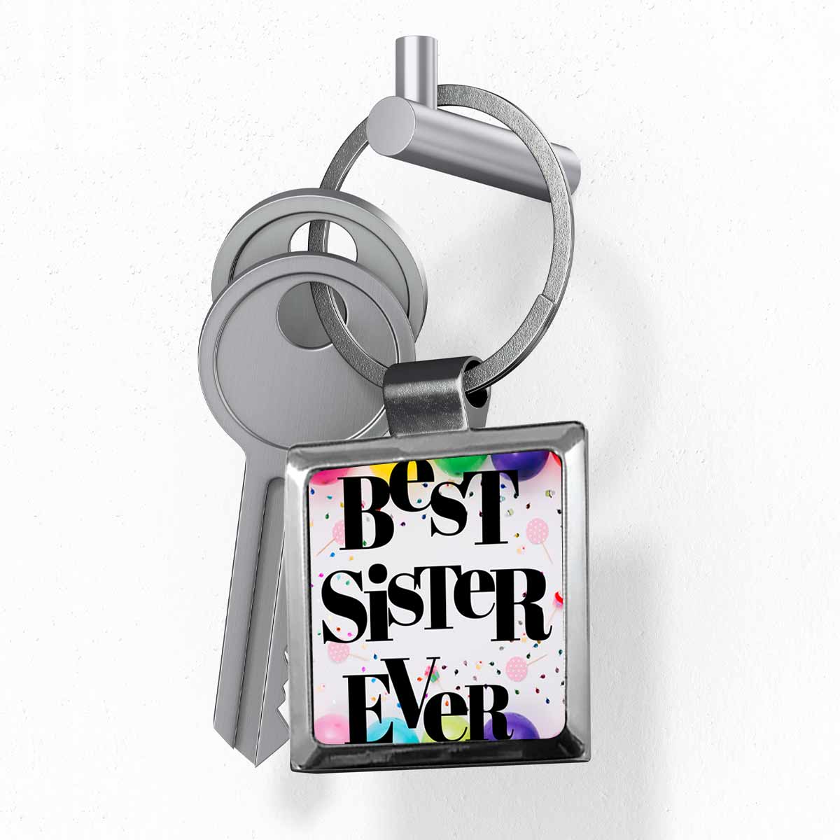 Best Sister Ever Metal Keychain