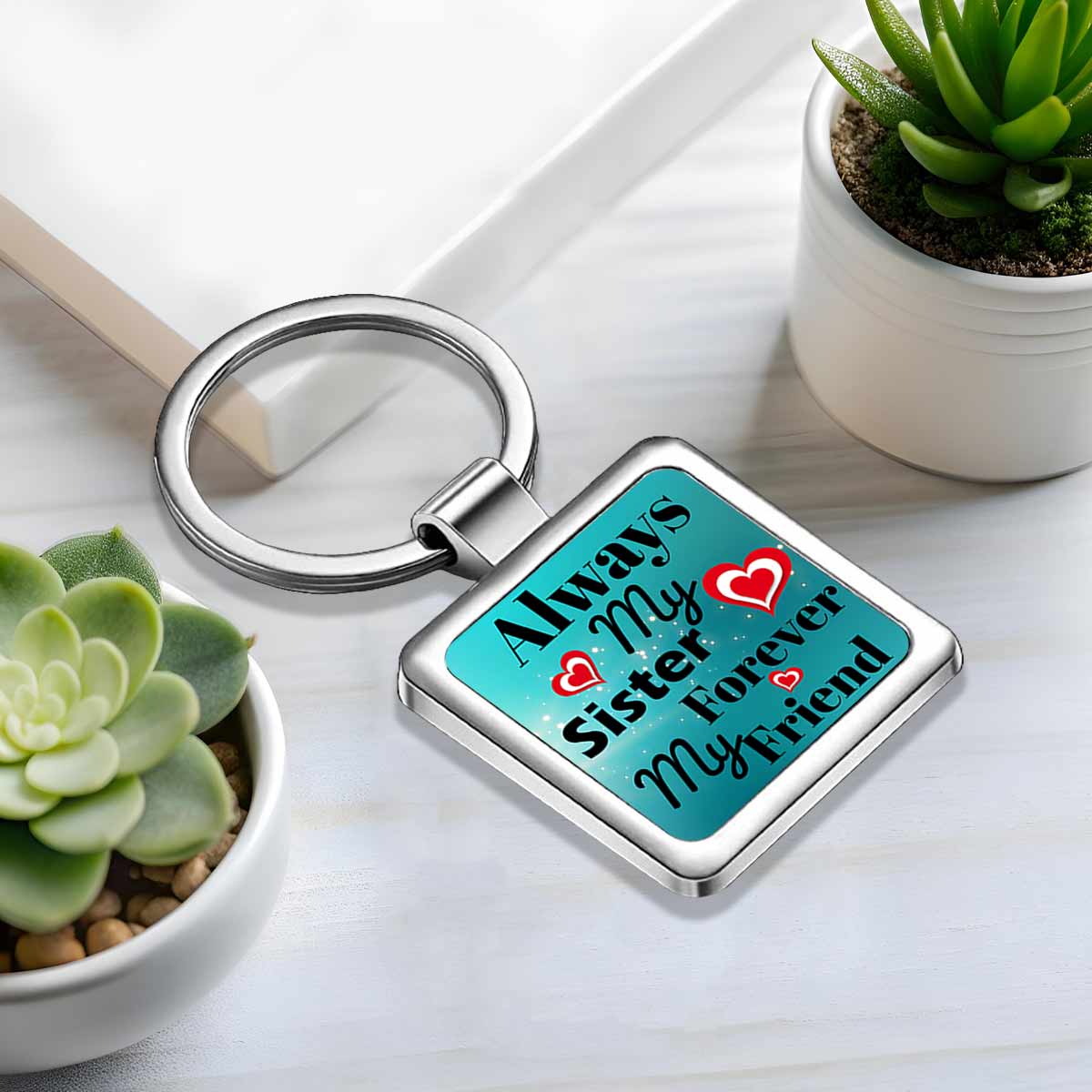 My Sister My Friend Metal Keychain