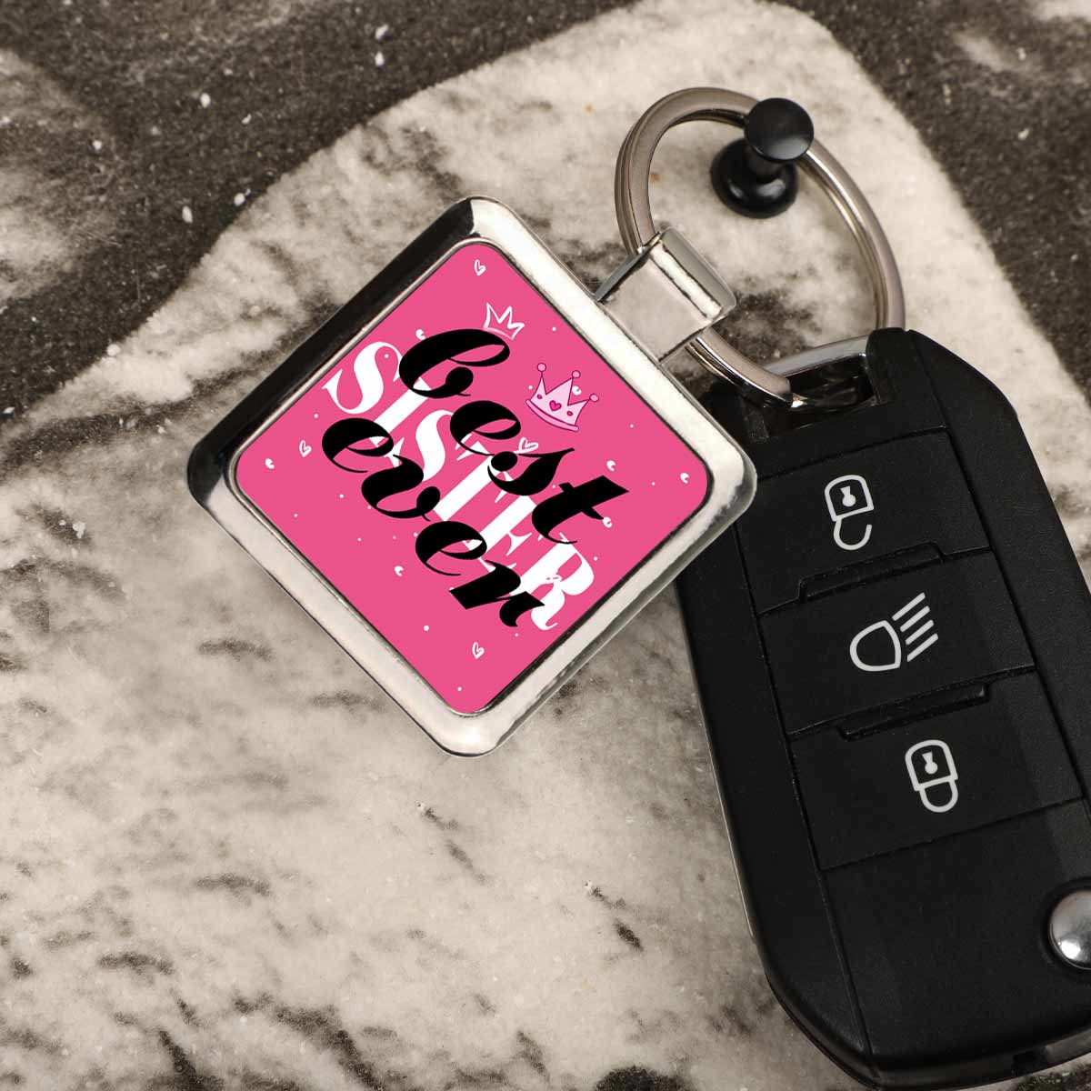 Best Ever Sister Metal Keychain