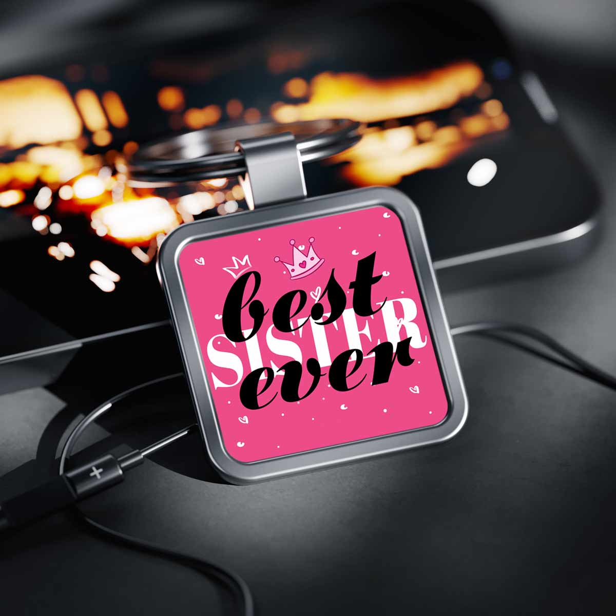 Best Ever Sister Metal Keychain