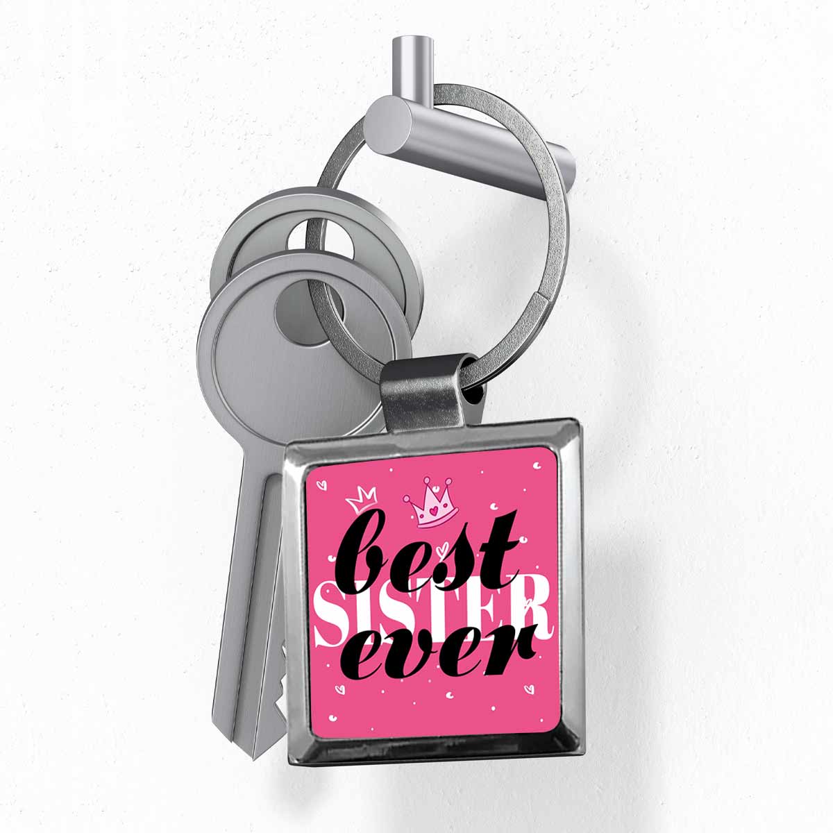 Best Ever Sister Metal Keychain
