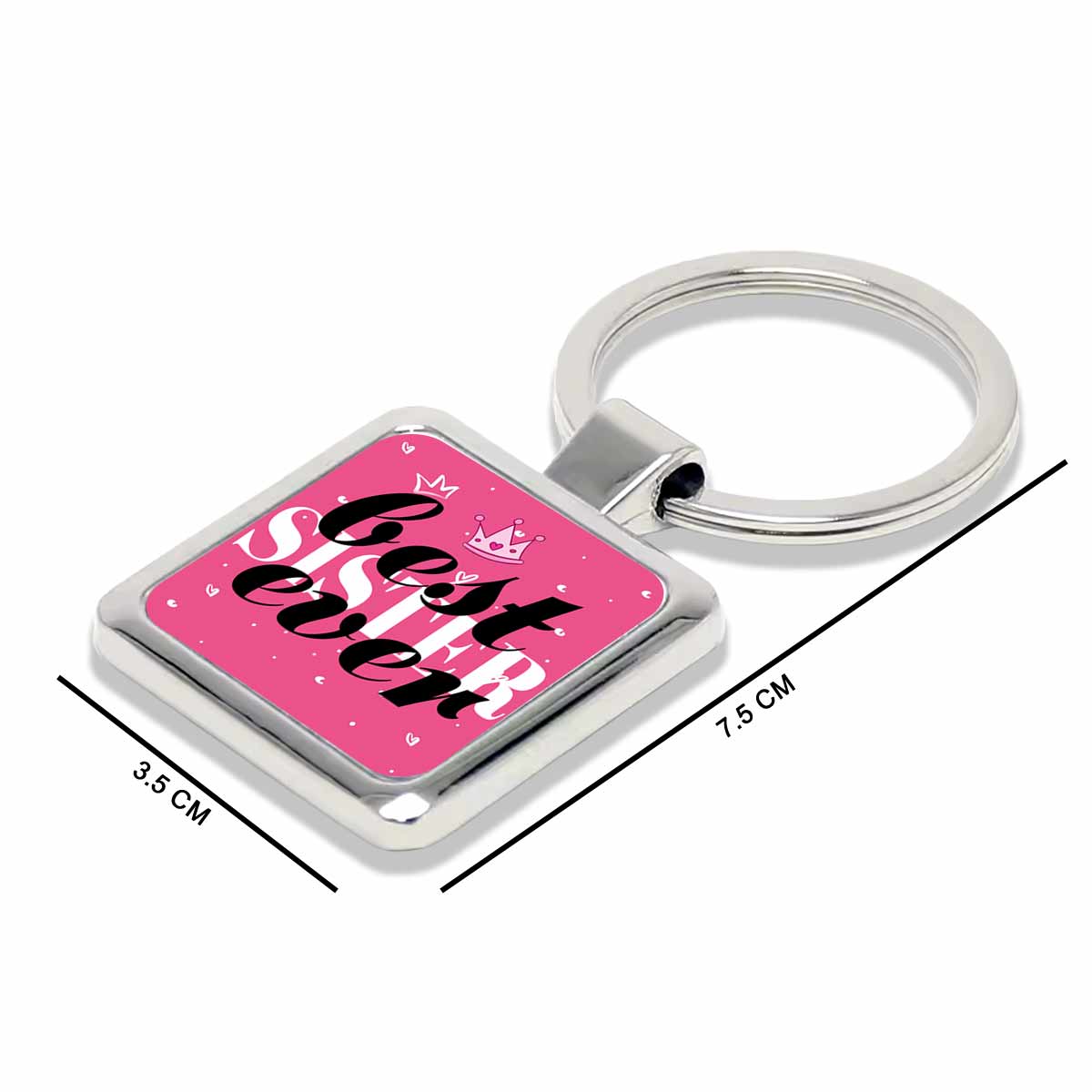 Best Ever Sister Metal Keychain