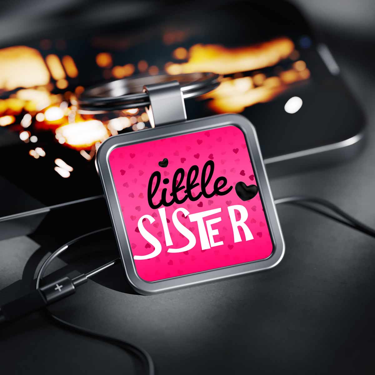 Little Sister Metal Keychain