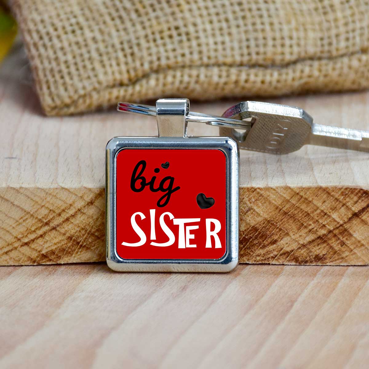 Big Sister Metal Keychain
