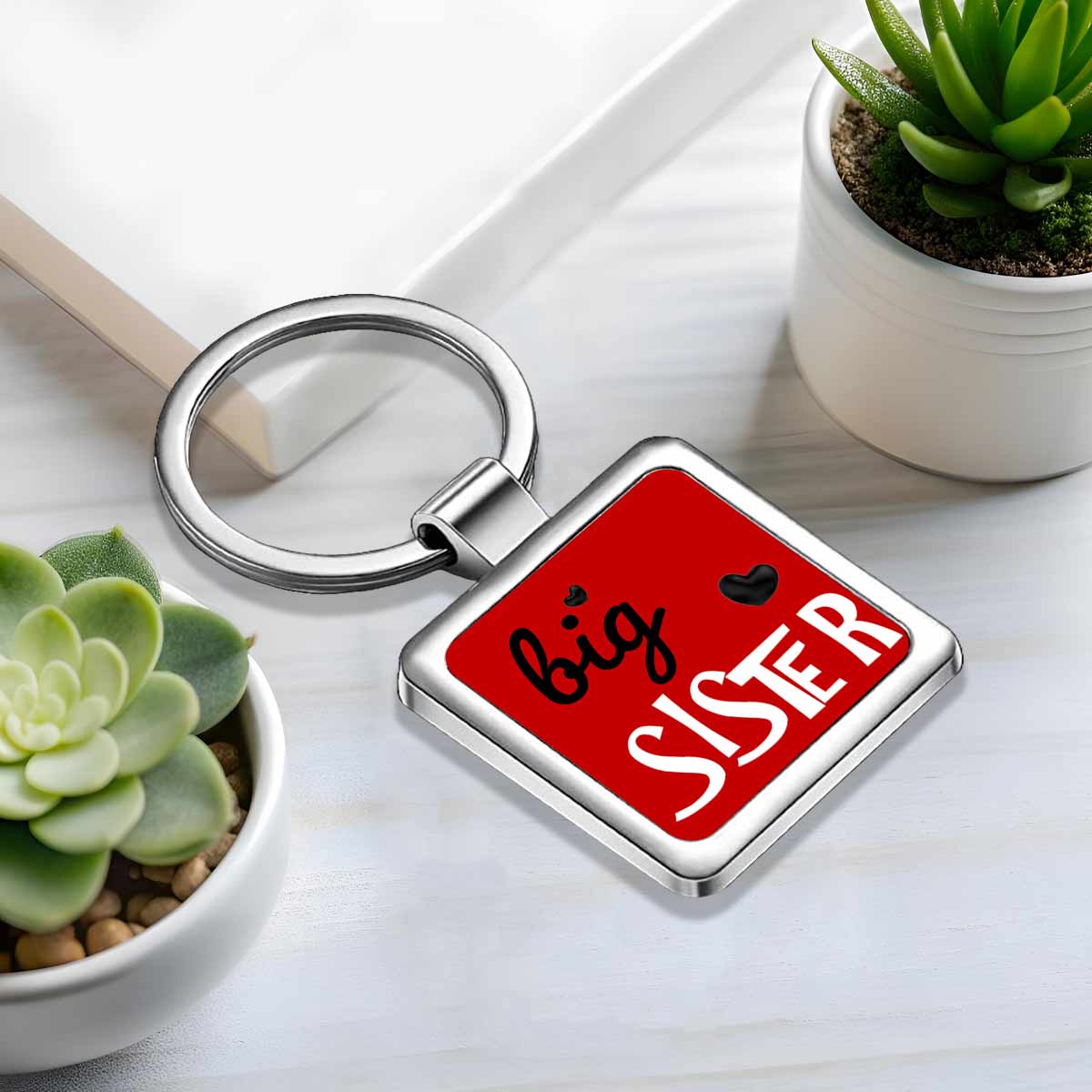 Big Sister Metal Keychain