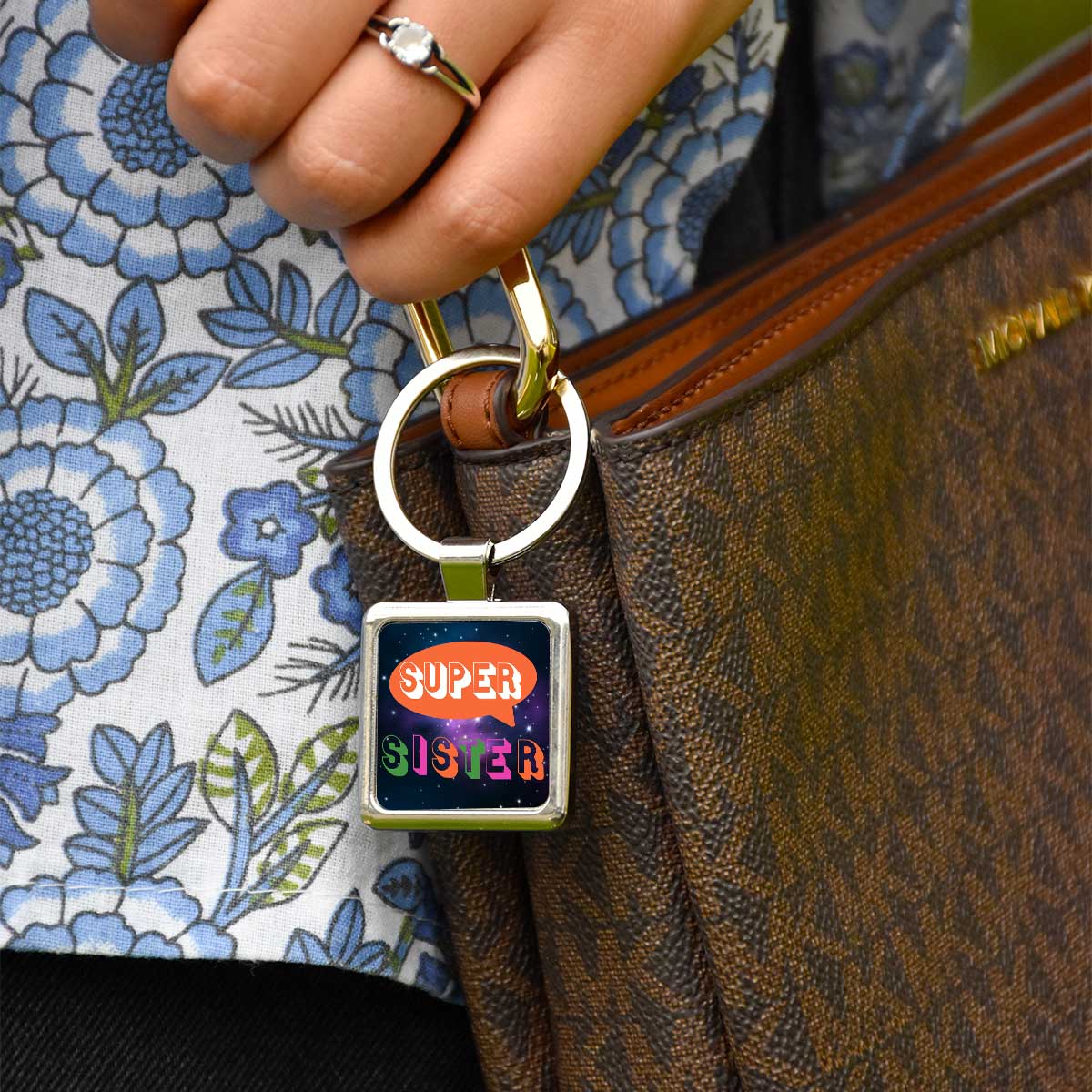 Super Sister Metal Keychain