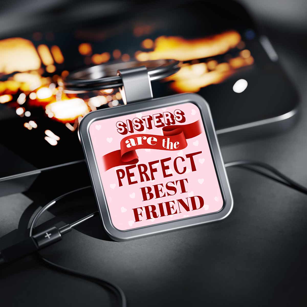 Sisters are the Perfect Best Friend Metal Keychain