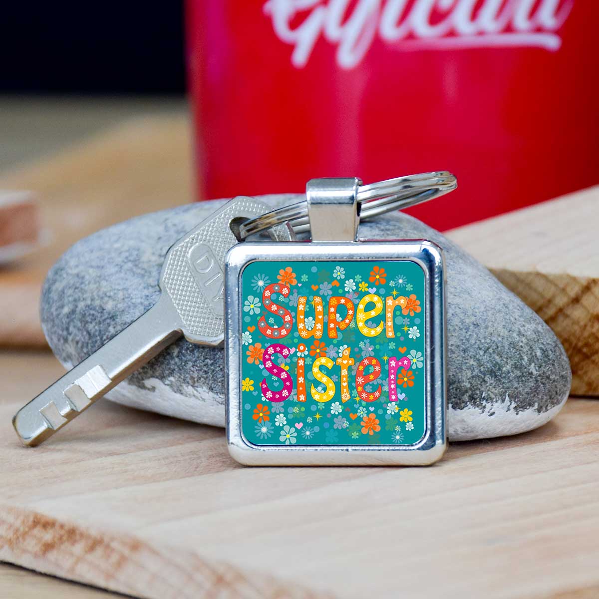 My Super Sister Metal Keychain