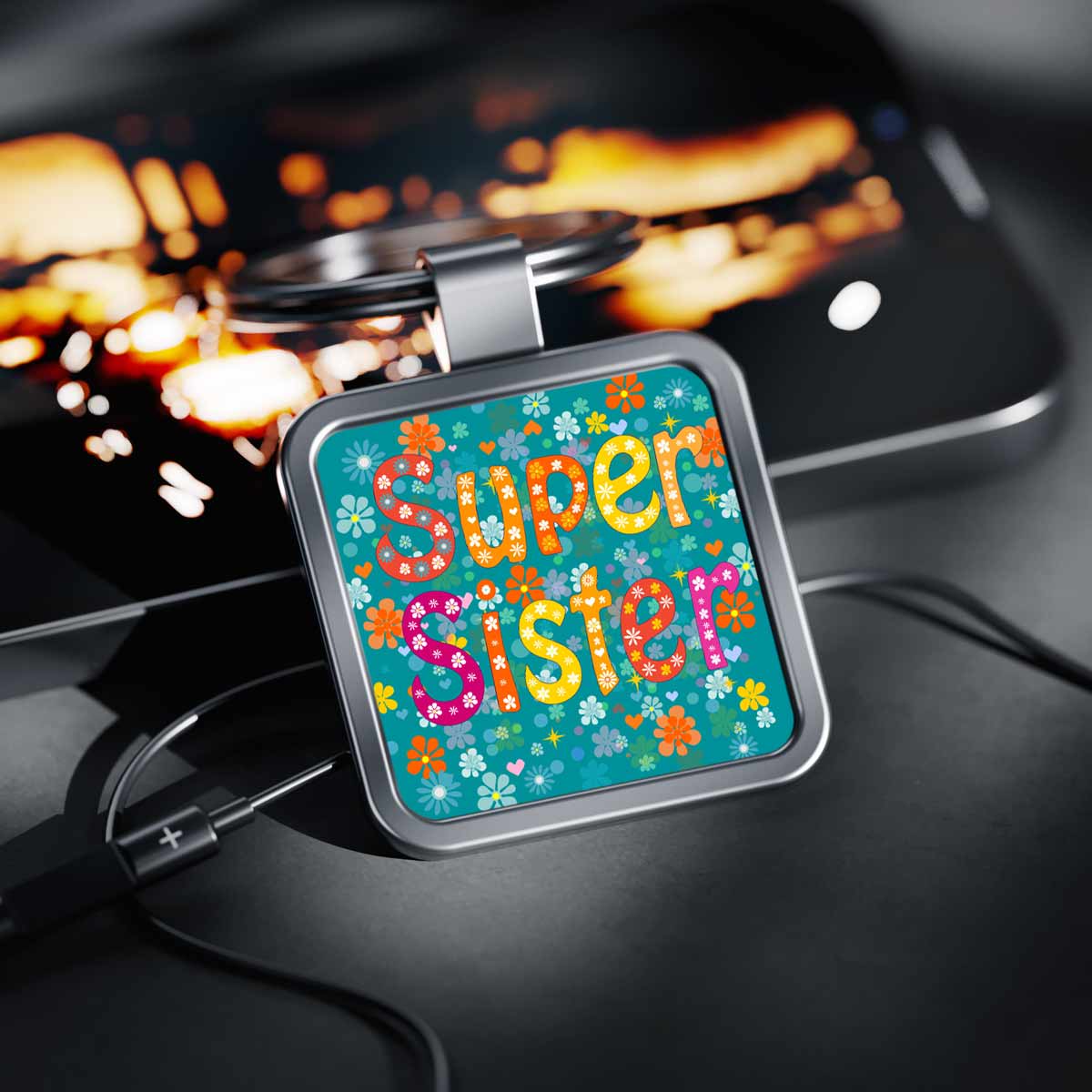 My Super Sister Metal Keychain