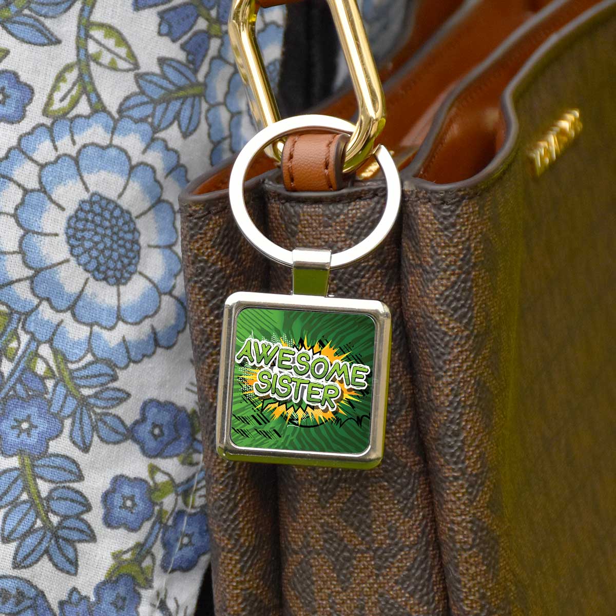 Awesome Sister Metal Keychain