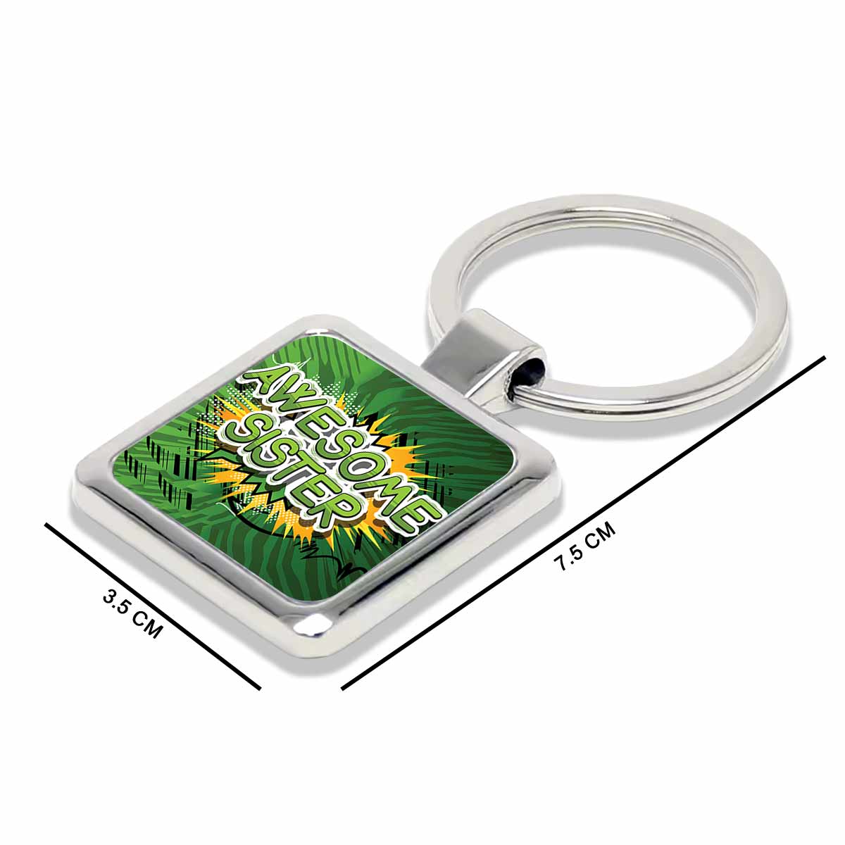 Awesome Sister Metal Keychain