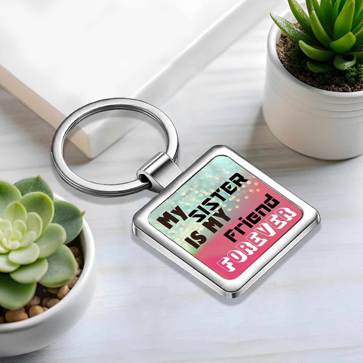 My Sister is my Friend Forever Metal Keychain