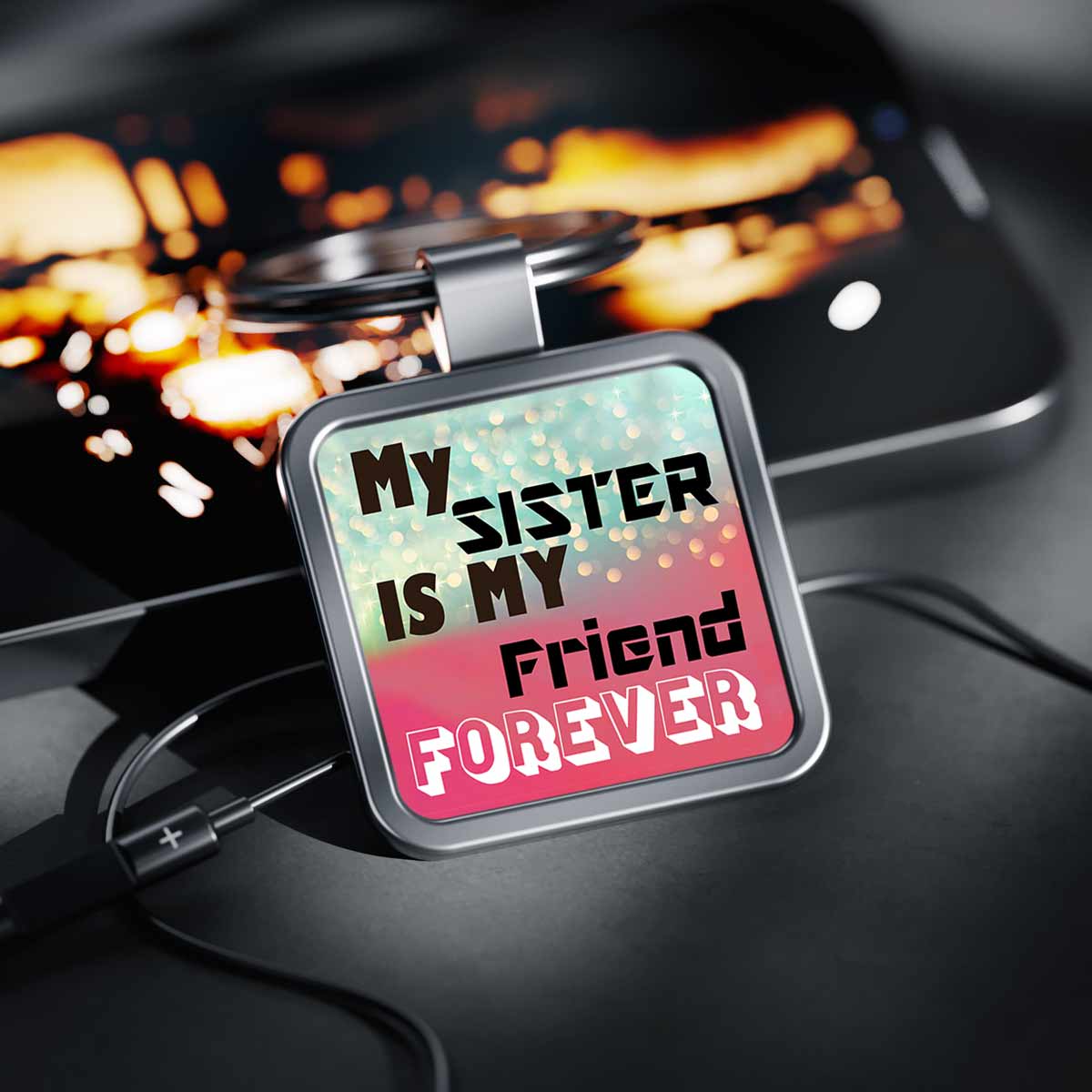 My Sister is my Friend Forever Metal Keychain