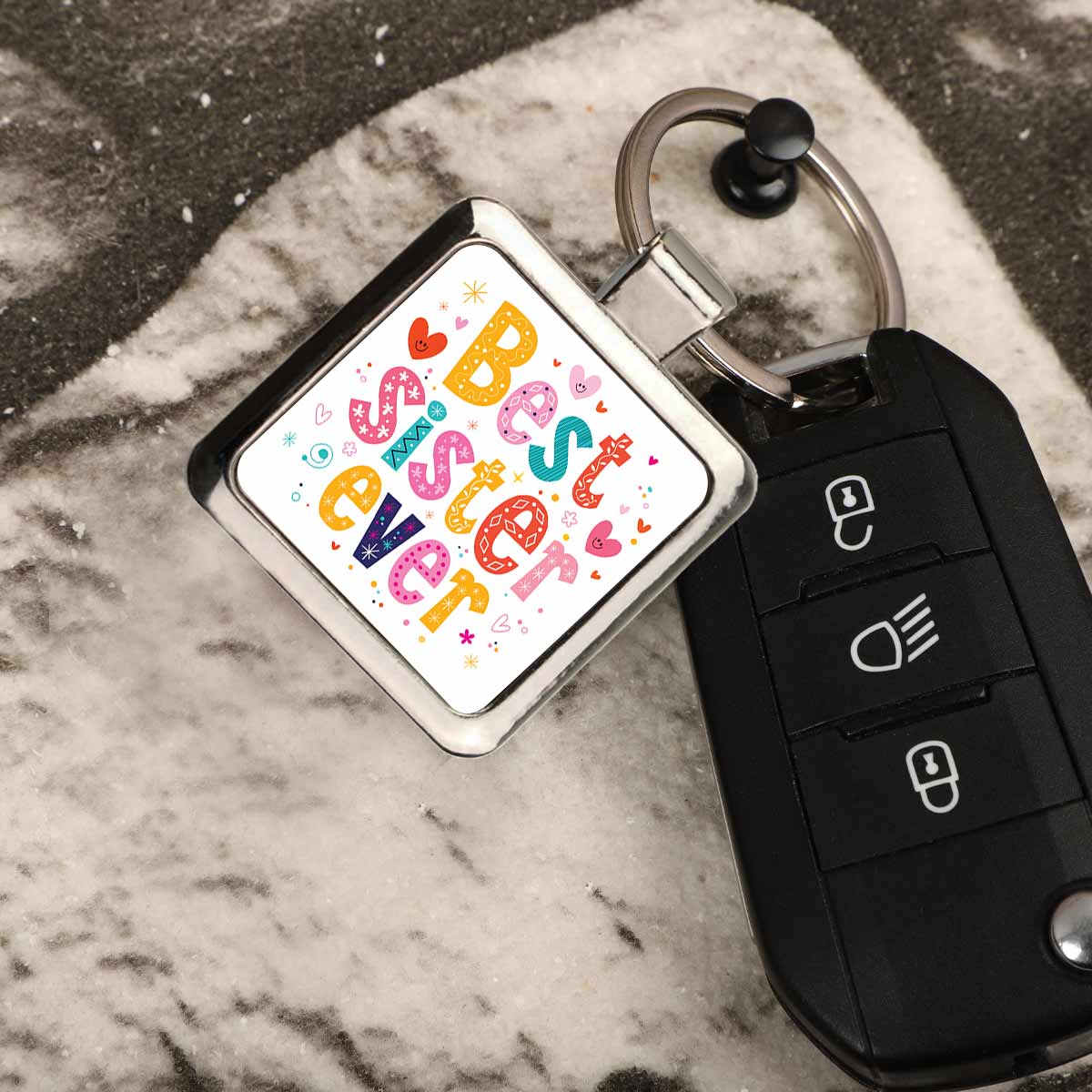 My Best Ever Sister Metal Keychain