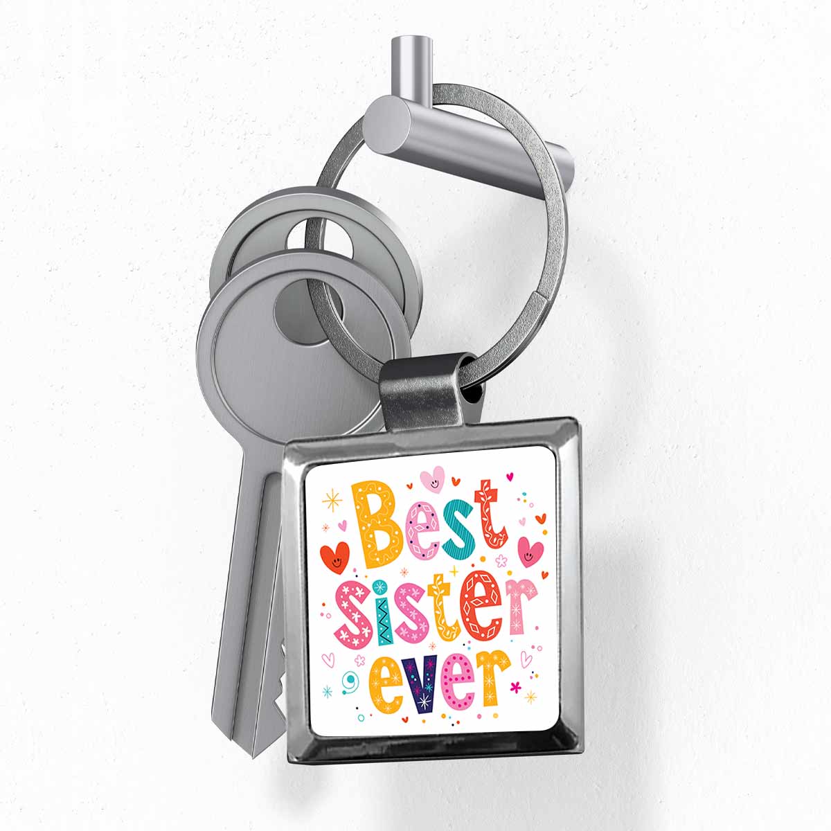 My Best Ever Sister Metal Keychain