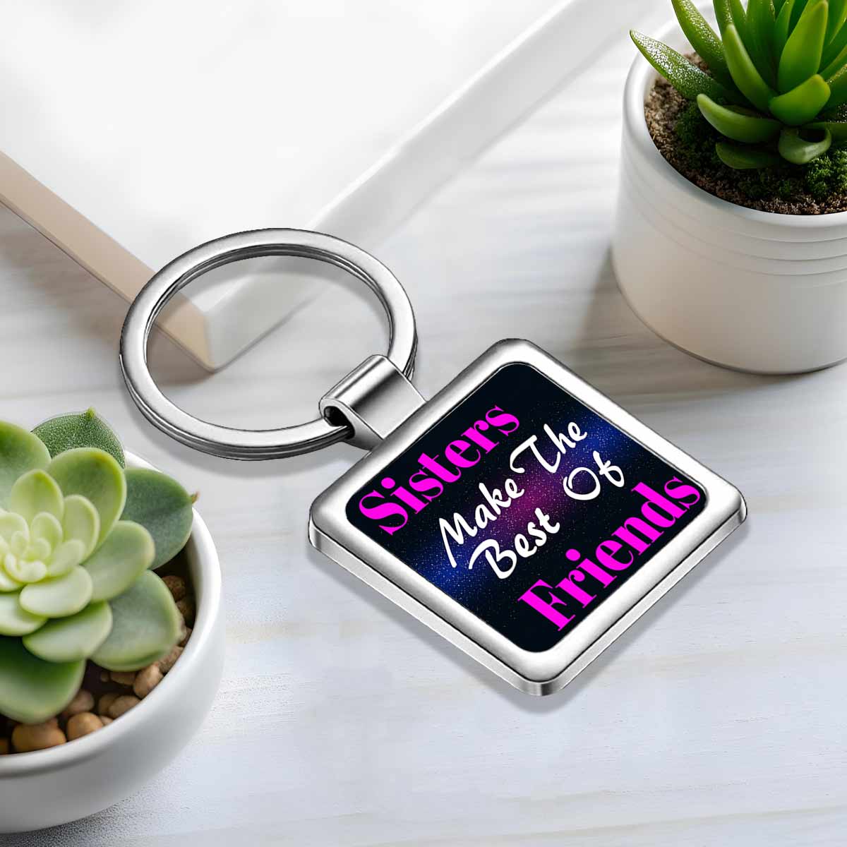 Sisters make the Best of Friends Metal Keychain