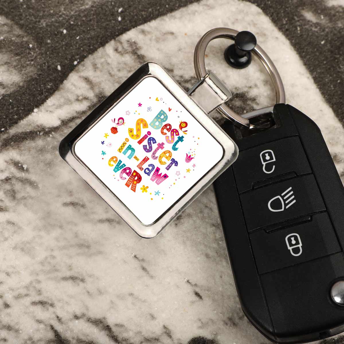 Best Sister in Law Metal Keychain