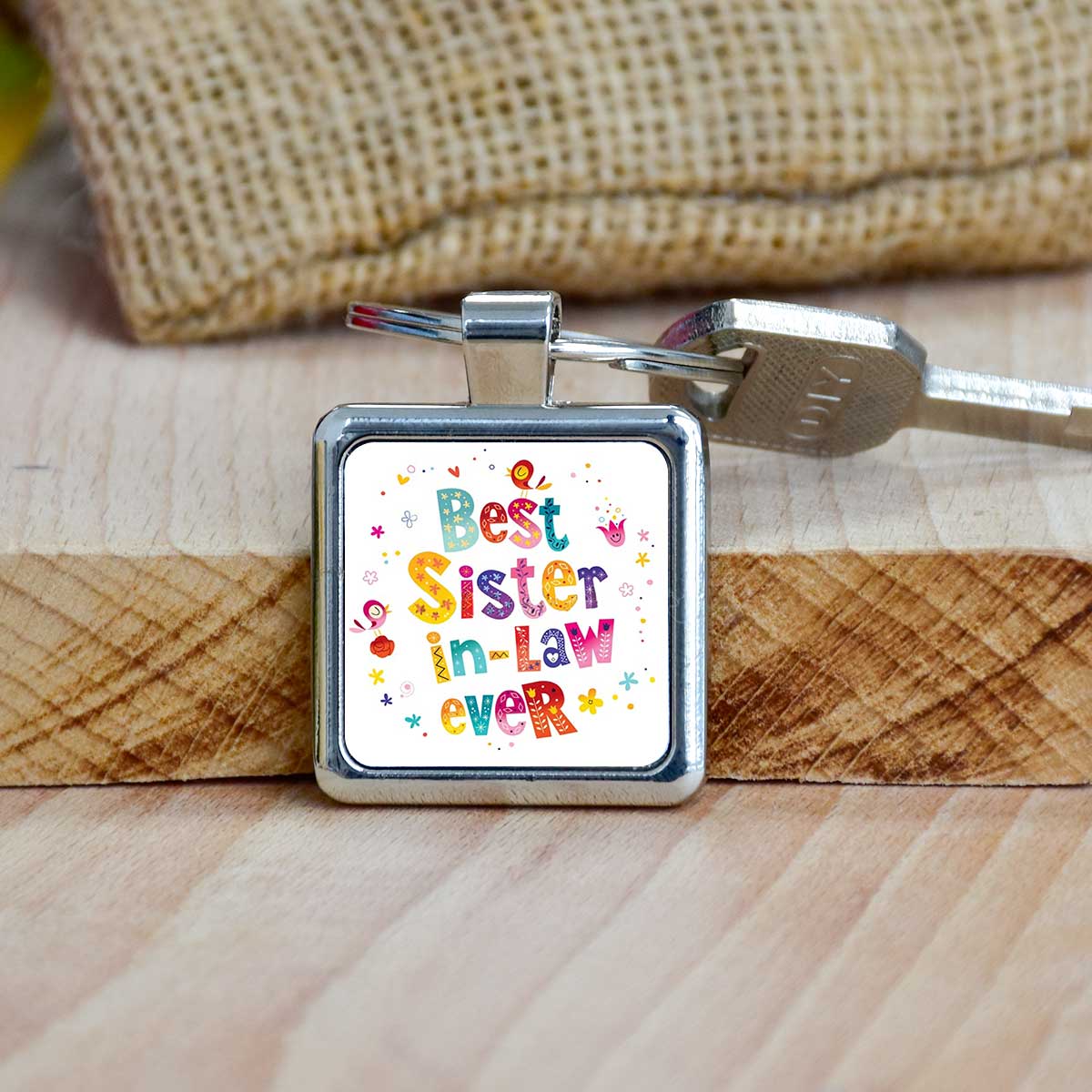 Best Sister in Law Metal Keychain