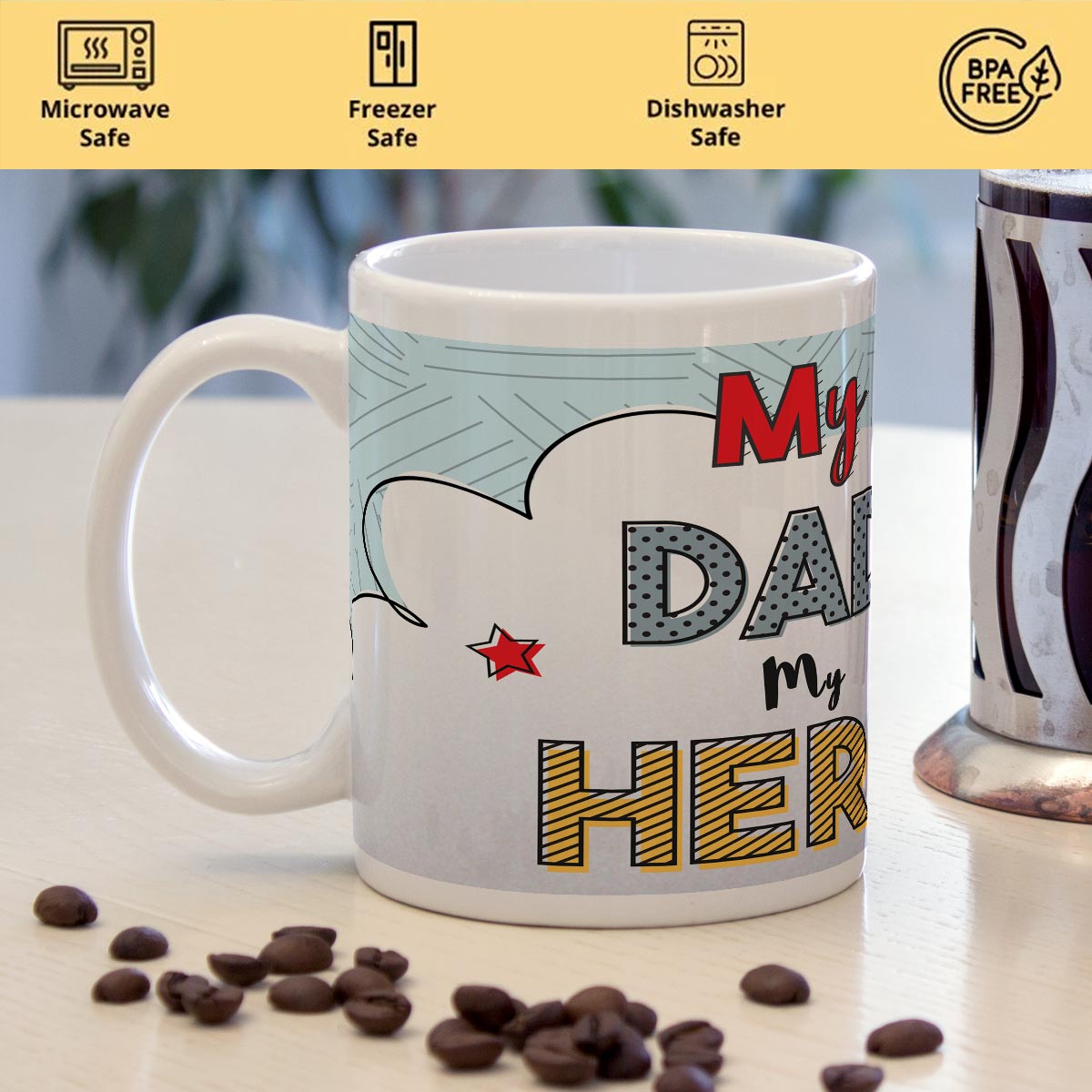 My Dad My Hero Coffee Mug Gift For Father's Day 2